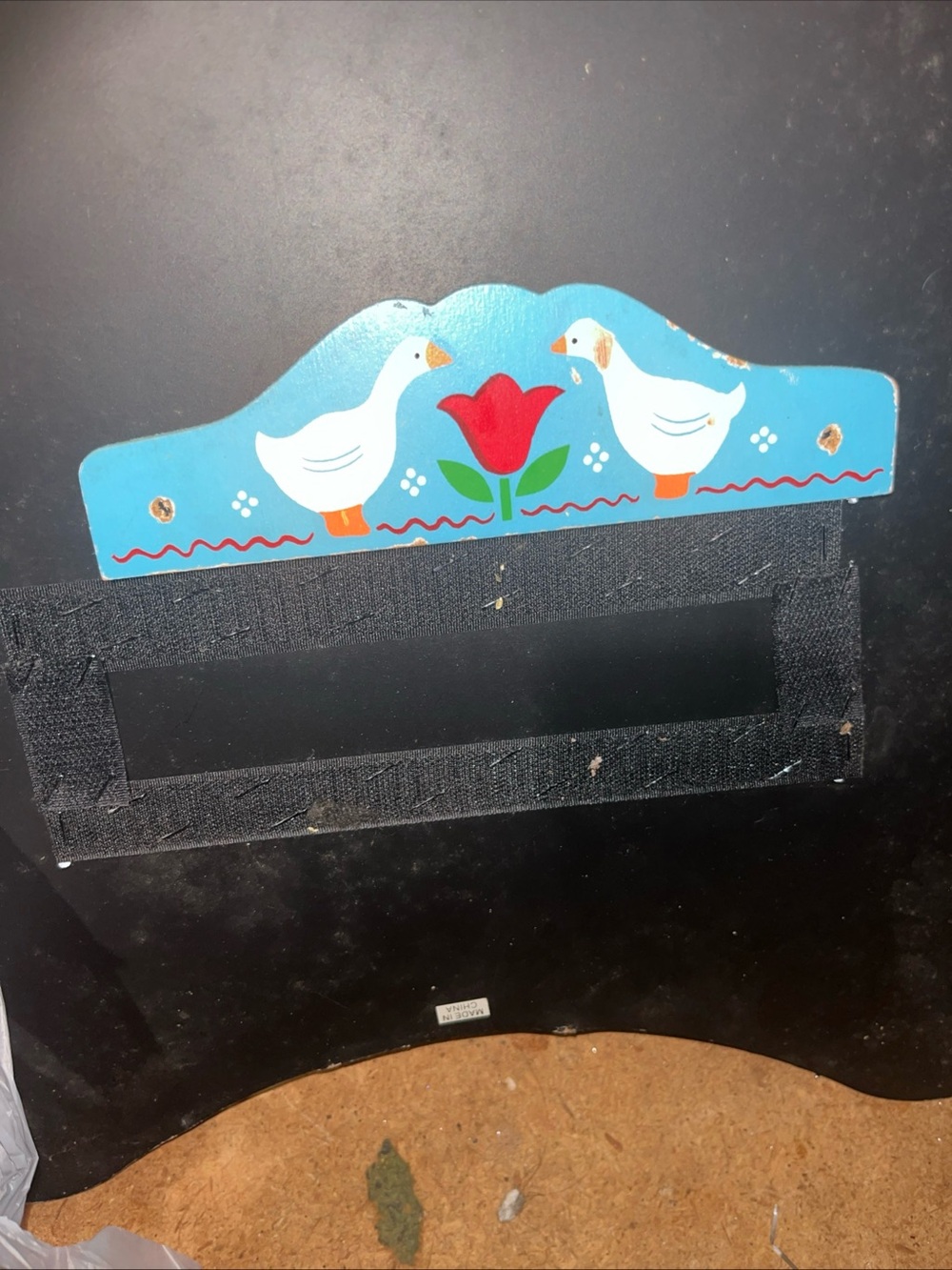 Vintage 1980s Country Goose Wooden Calendar Holder Farmhouse Wall Plaque